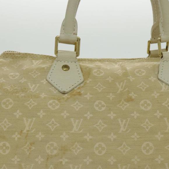 LOUIS VUITTON Monogram Mini Lin Speedy 30 Bag White Dunne M95319 LV Auth fm3945 - Picture 4 of 16
